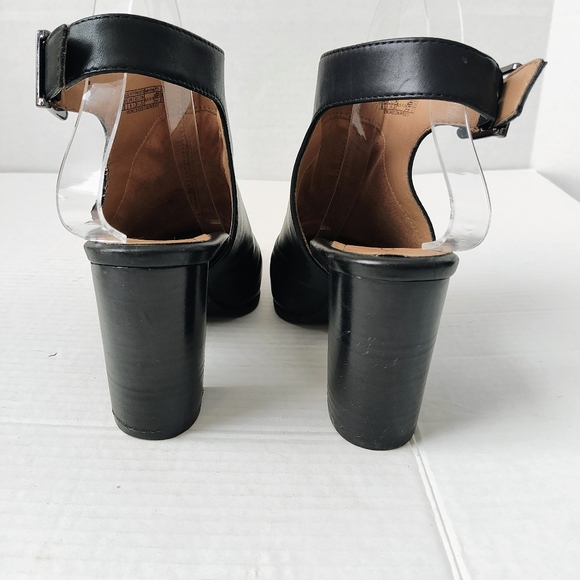 Vionic Lacey Slingback Black Leather Heals Sz 8 - Picture 7 of 12